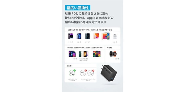 Anker ( アンカー )  / Anker Charger (20W, 2-Port) with USB-C＆USB-C ケーブル画像4