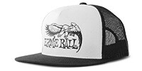 ERNIE BALL / Black with White Front and Black Eagle Logo Hat