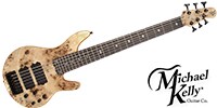 Michael Kelly Guitars / Ele Bass Pinnacle 6 Burl top Nat