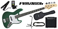 PLAYTECH / JB420 Green エレキベース 初心者入門セット