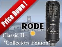 RODE真空管マイクロフォンの最高峰、CLASSICIIの限定仕様モデルを値下げしました。