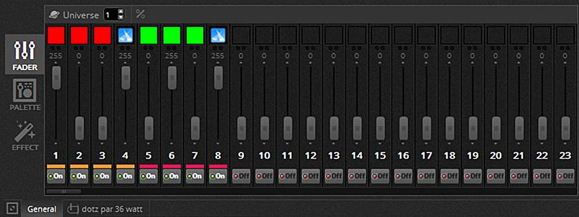 daslight 4設定画面