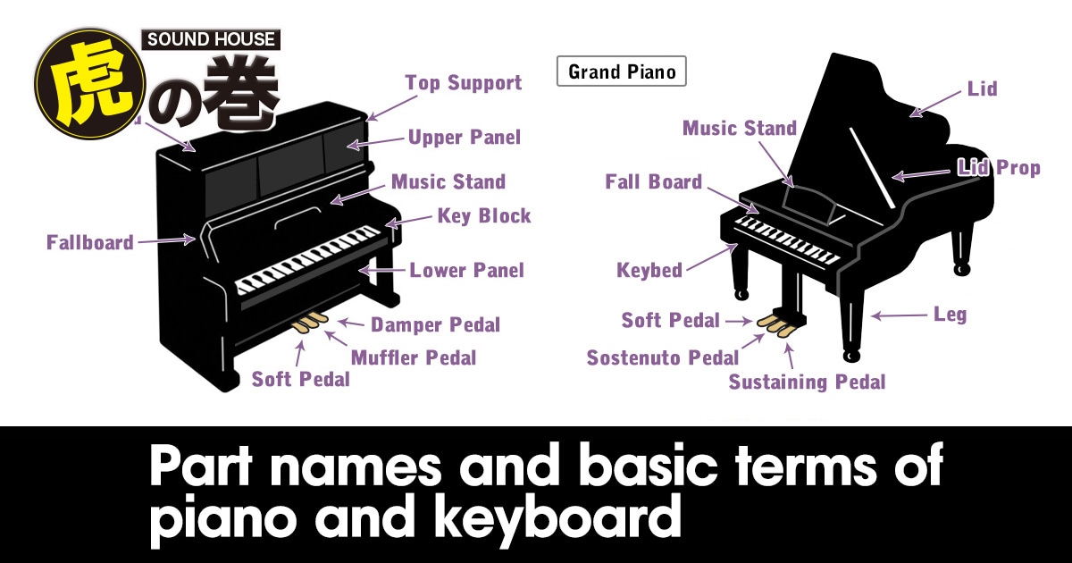 Part names and basic terms of piano and keyboard Sound House
