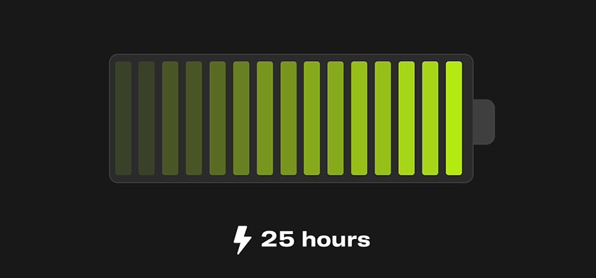 バッテリー残量25時間表示のイラスト