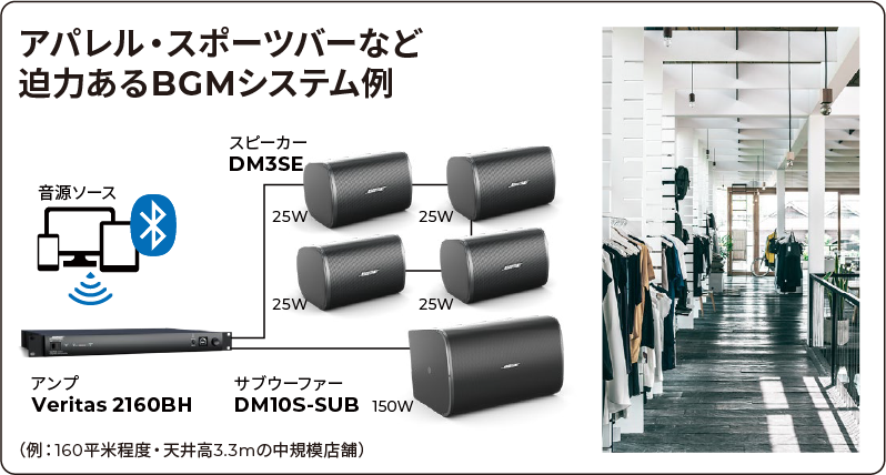 BOSE Veritas 迫力あるBGMシステム例