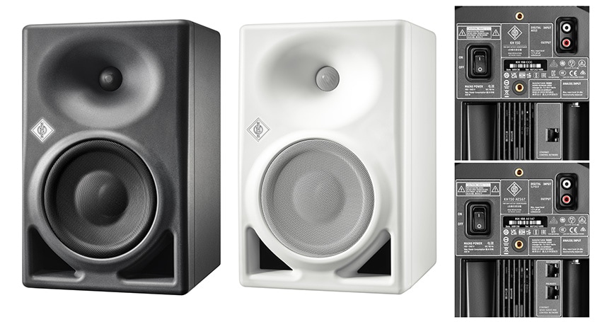 左からKH 150 EU/KR、KH 150 W、KH 150 EU/KRの背面、KH 150 AES67の背面