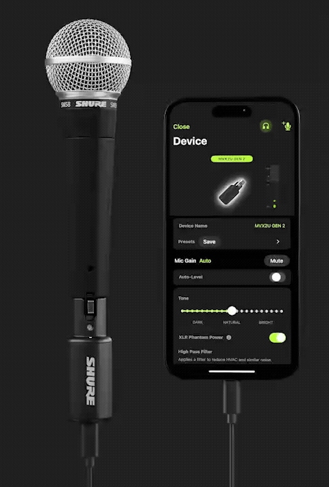 SHURE ( シュア ) MVX2U Gen 2 デジタルオーディオインターフェイス