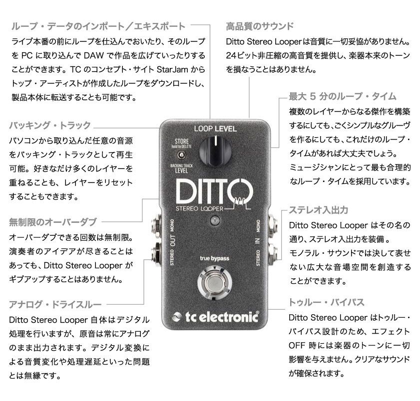 TC ELECTRONIC/Ditto Stereo Looper/ステレオ・ルーパー 送料無料 | サウンドハウス