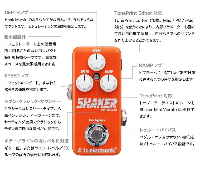 TC ELECTRONIC Shaker Mini Vibrato 図解1