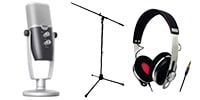 AKG / Ara USB Microphone + Headphone + Boom Microphone Stand Set