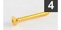 ALLPARTS GS-3005-002 Pack of 4 Gold Short Neck Plate Screws