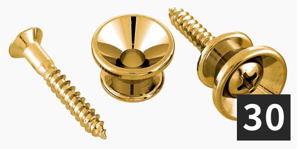 ALLPARTS ( オールパーツ )  / AP-0670-B02 Strap Buttons, Gold (30個セット)