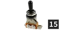 ALLPARTS / EP-0066-B03 Black Short Straight Toggle Switch