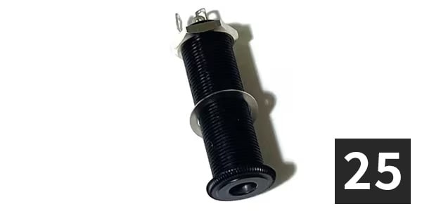 ALLPARTS / EP-0152-B03 Switchcraft Stereo Long Threaded Jack, Black (25