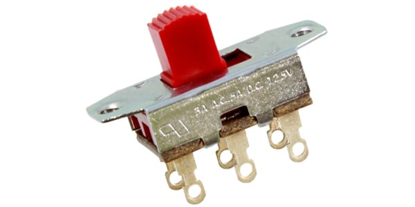 ALLPARTS / EP-0260-026 Switchcraft Red On-On Slide Switch