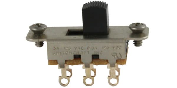 ALLPARTS / EP-0260-B23 Switchcraft Black On-On Slide Switch