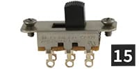 ALLPARTS / EP-0260-B23 Switchcraft On-On Slide Switch, BK(15個セット)