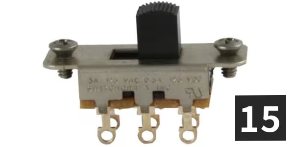 ALLPARTS / EP-0260-B23 Switchcraft On-On Slide Switch, BK(15個セット)