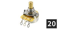 ALLPARTS / EP-0885-B00 CTS 250K Solid Shaft Audio Pot (20個セット)
