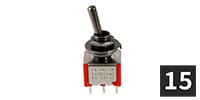 ALLPARTS / EP-4180-B03 On On On Round Bat Mini Switch, BK(15個セット)