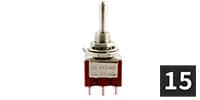 ALLPARTS / EP-4180-B10 On On On Round Bat Mini Switch, CH(15個セット)
