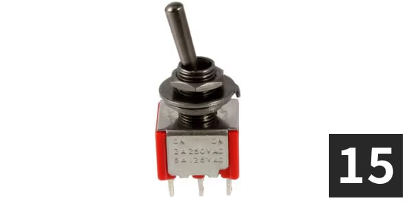 ALLPARTS / EP-4181-B03 On On Round Bat Mini Switch, Black (15個セット)