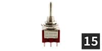 ALLPARTS / EP-4181-B10 On On Round Bat Mini Switch, Chrome (15個セット)