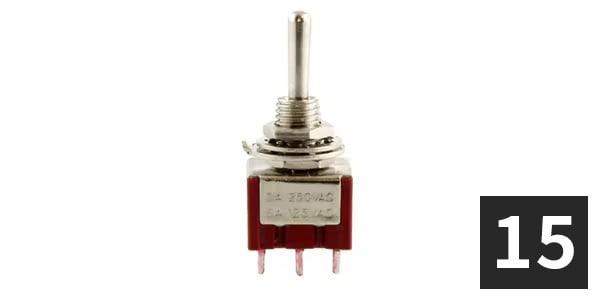 ALLPARTS / EP-4181-B10 On On Round Bat Mini Switch, Chrome (15個セット)