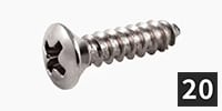 ALLPARTS / GS-0001-005 Pack of 20 Stainless Pickguard Screws