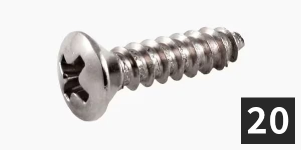 ALLPARTS / GS-0001-005 Pack of 20 Stainless Pickguard Screws