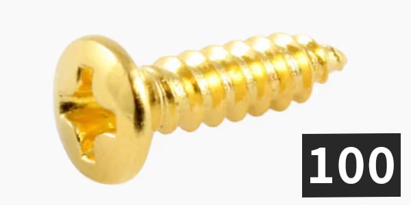 ALLPARTS / GS-0001-B02 Pickguard Screws, Gold (100個セット)