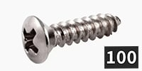 ALLPARTS / GS-0001-B05 Pickguard Screws Stainless(100個セット)