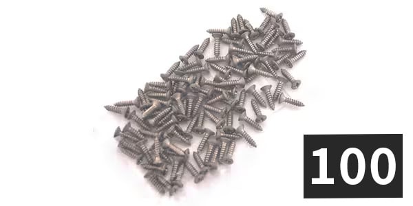 ALLPARTS / GS-0001-B07 Bulk Pack of 100 Aged Nickel Pickguard Screws