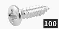 ALLPARTS / GS-0001-B10 Pickguard Screws, Chrome (100個セット)