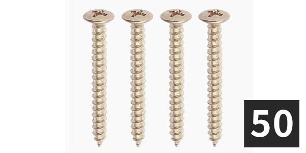ALLPARTS / GS-0005-B01 Neckplate Screws, Nickel(50本セット)