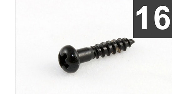 /GS-0006-003 Pack of 16 Long Black Machine Head Screws