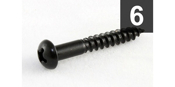 ALLPARTS / GS-0013-003 Pack of 6 Black Tremolo Mounting Screws