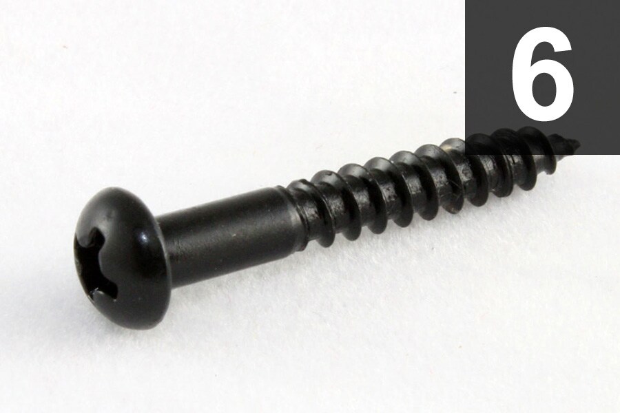 /GS-0013-003 Pack of 6 Black Tremolo Mounting Screws