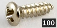 ALLPARTS / GS-0050-B01 Gibson Size Pickg Screws, Nickel (100本セット)