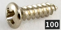 ALLPARTS / GS-0050-B05 Gibson Size Pickguard Screws Steel (100個セット)