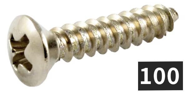 ALLPARTS ( オールパーツ )  / GS-0091-B01 Pick guard screws-phillips head, NI(100本セッ