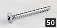 ALLPARTS / GS-3005-B10 Short Neck Plate Screws, Chrome (50個セット)