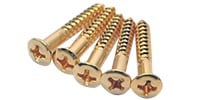 ALLPARTS / GS-3364-002 Pack of 5 Gold 1-Inch Bridge Mounting Screws