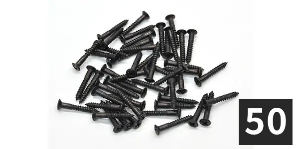 ALLPARTS ( オールパーツ )  / GS-3364-B03 1-Inch Bridge Mounting Screws, BK(50個セット)