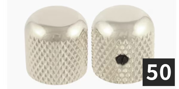 ALLPARTS ( オールパーツ )  / MK-0110-B01 Dome Knobs, Nickel (50個セット)