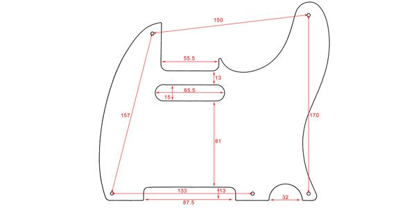 ALLPARTS / PG-0560-L23 Left Handed Black Pickguard for Telecaster 画像2