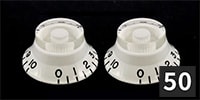 ALLPARTS / PK-0140-B25 Bell Knobs, White (50個セット)