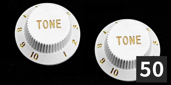 ALLPARTS ( オールパーツ )  / PK-0153-B25 Tone Knobs, White (50個セット)