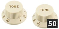 ALLPARTS / PK-0153-B50 Tone Knobs, Parchment (50個セット)