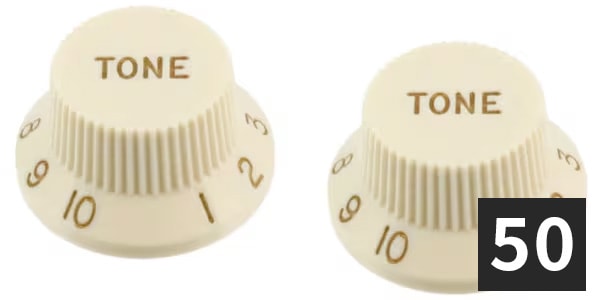 ALLPARTS ( オールパーツ )  / PK-0153-B50 Tone Knobs, Parchment (50個セット)